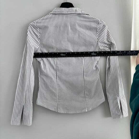 Y2K Wet Seal Button Down Long Sleeve Blouse Size Small Pin Stripe - Picture 6 of 7